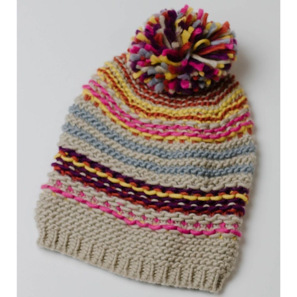 Multi colored knit beanie